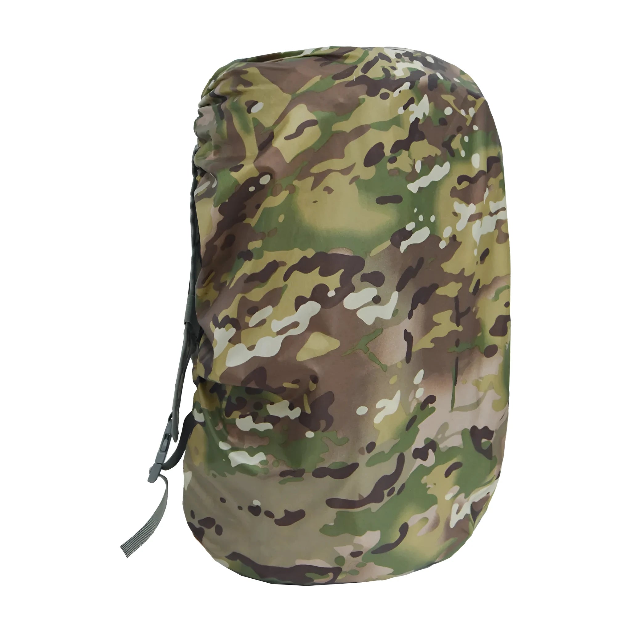 80L waterproof PU backpack rain cover in army green, for outdoor mountaineering and hiking.