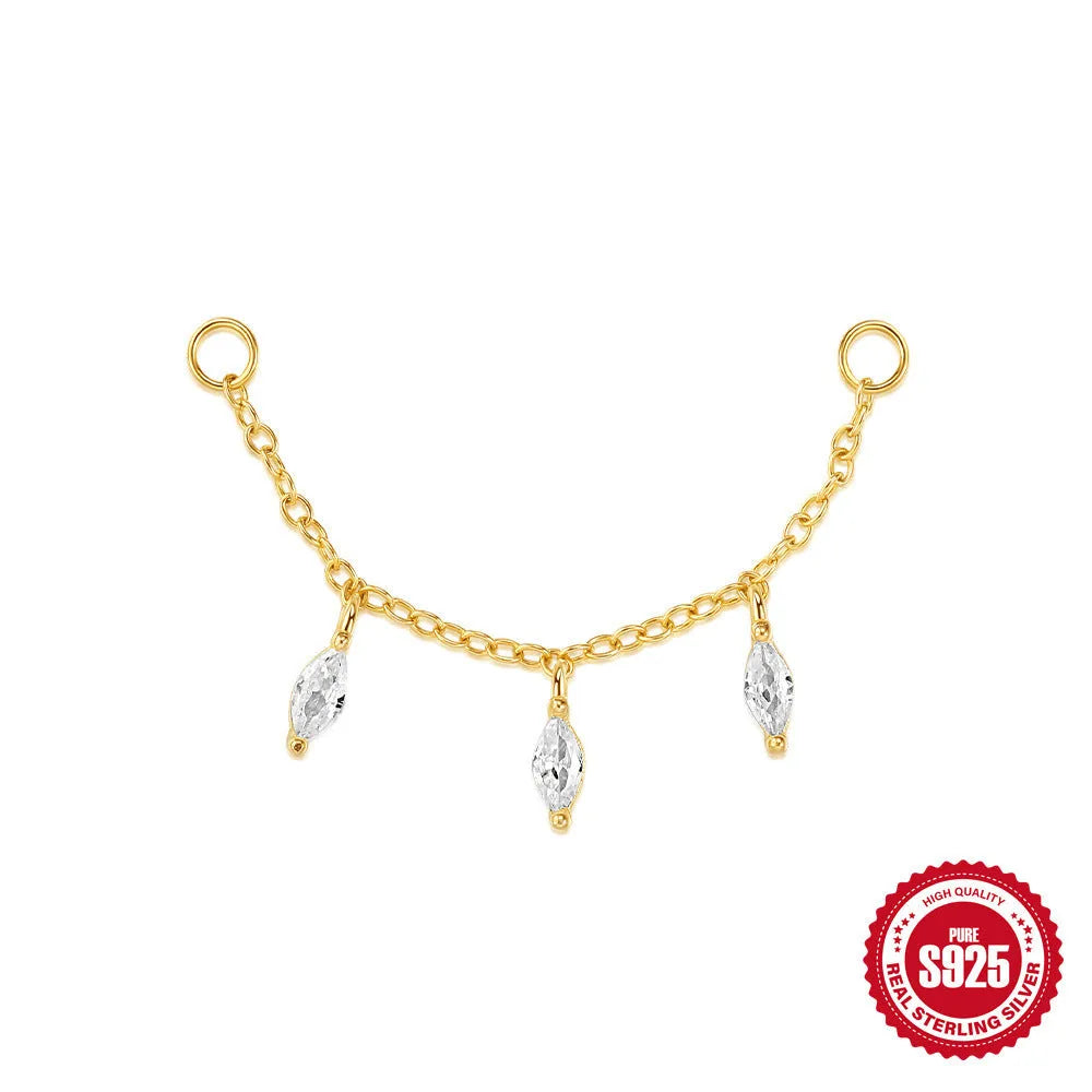 S925 sterling silver water drop earrings with a flat spiral design in a gold electroplated finish.