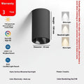 Round aluminium LED surface mounted spotlight in white finish with non-strobe isolated driver