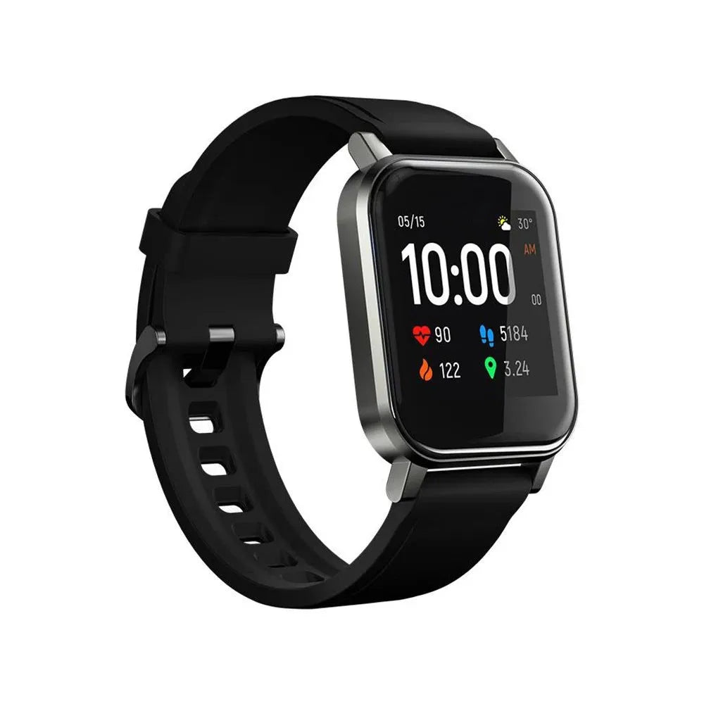 Black waterproof Android smart bracelet with a 1.4-inch touch screen and silicone wrist strap.