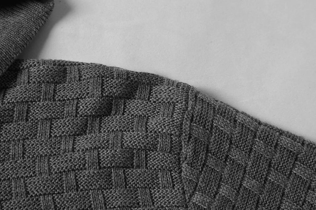 Men's black hoodie sweater made from cotton and polyester blend fabric.