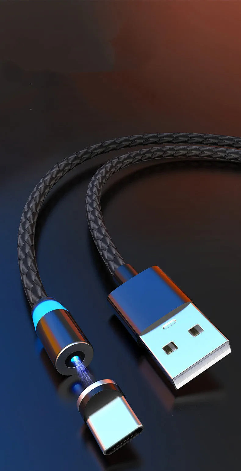 Magnetic charging cable with breathing light indicator for Apple and Android devices