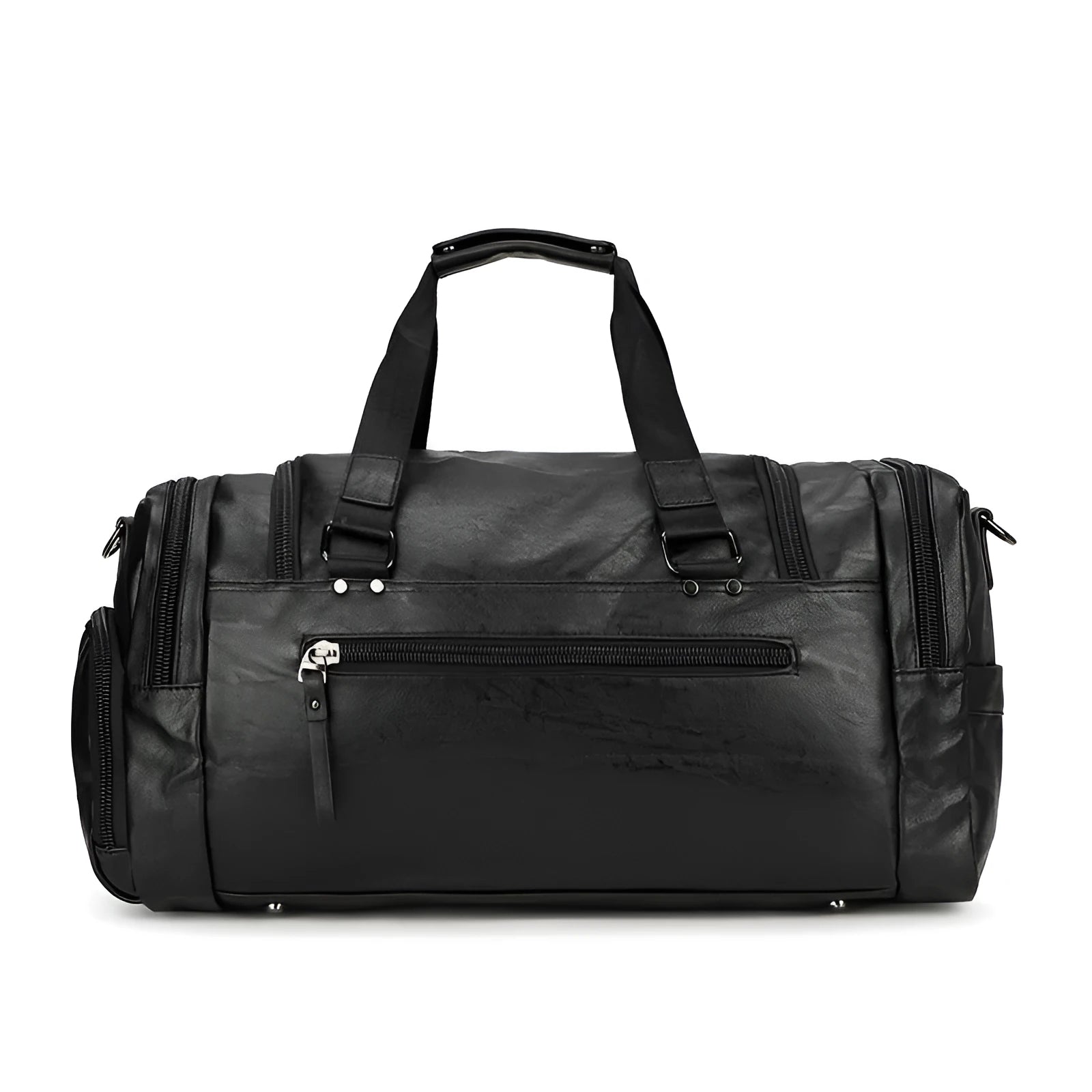 Large black travel bag with a separate shoe compartment, dimensions 52cm by 19cm by 27cm.