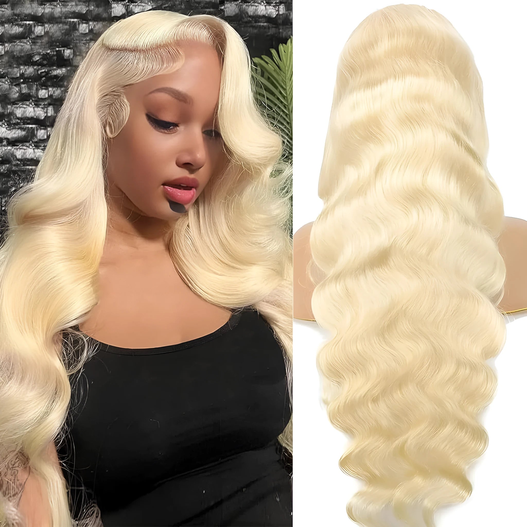 Women's synthetic front lace wig with medium-long curly hair in M1/539/613 multi-tone colour