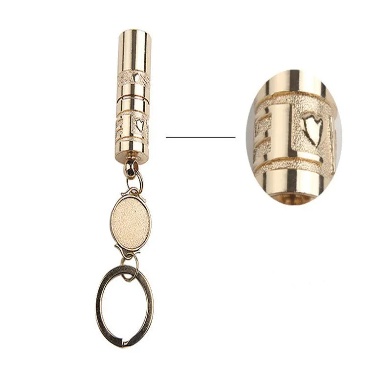 Mini portable gold zinc alloy LED flashlight keychain waterproof outdoor emergency light