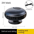 Black ABS car warm air blower heater with long cable for 12V or 24V vehicle defrosting
