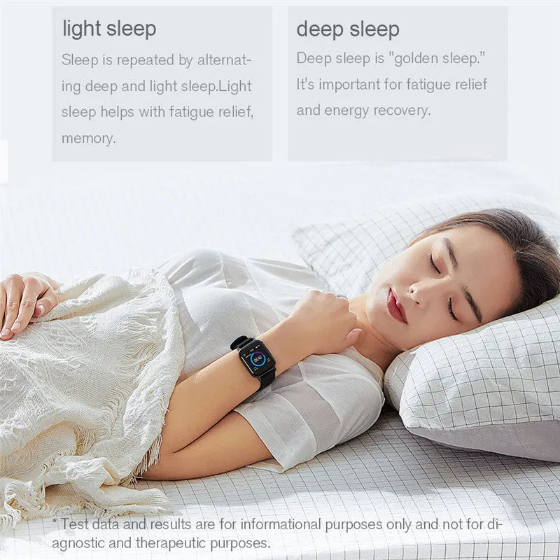Black waterproof Android smart bracelet with a 1.4-inch touch screen and silicone wrist strap.