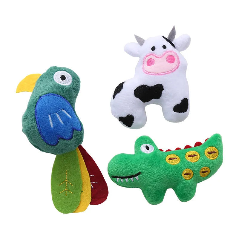 Plush parrot-shaped cat toy with catnip on a plain background.