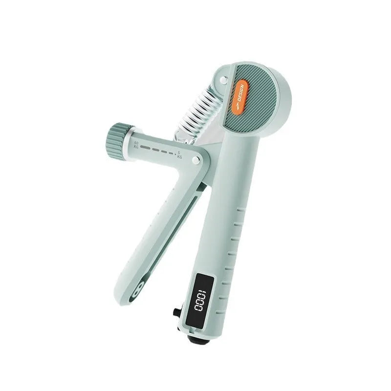 Adjustable spring hand grip trainer in ABS plastic for fitness and therapeutic hand massage