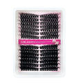 A high imitation material box containing a mix of false eyelashes, showing the product's size and organisation.