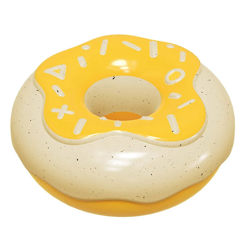 Pink donut-shaped dog dental toy with textured surfaces for molar cleaning