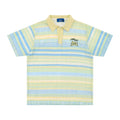 Men's printed casual shirt with short sleeves in loose fit available in yellow or blue colours