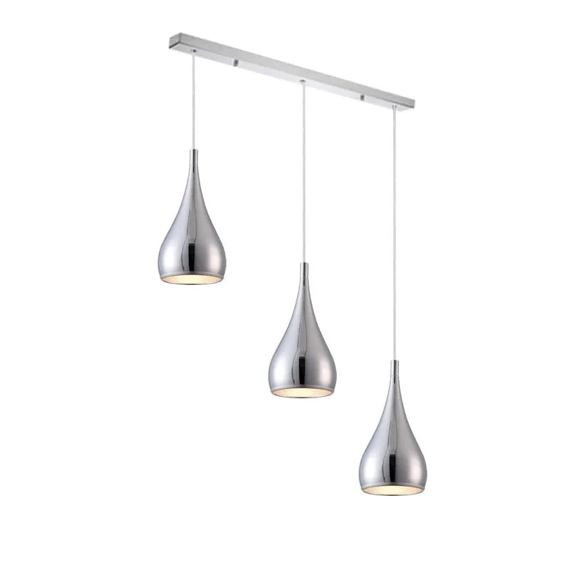 Minimalist iron chandelier ceiling light in black, chrome or white with single head or multi-head disc styles