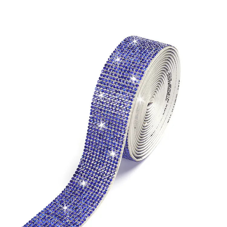 Self-adhesive water drill strips in glass electroplating finish for clothing decoration