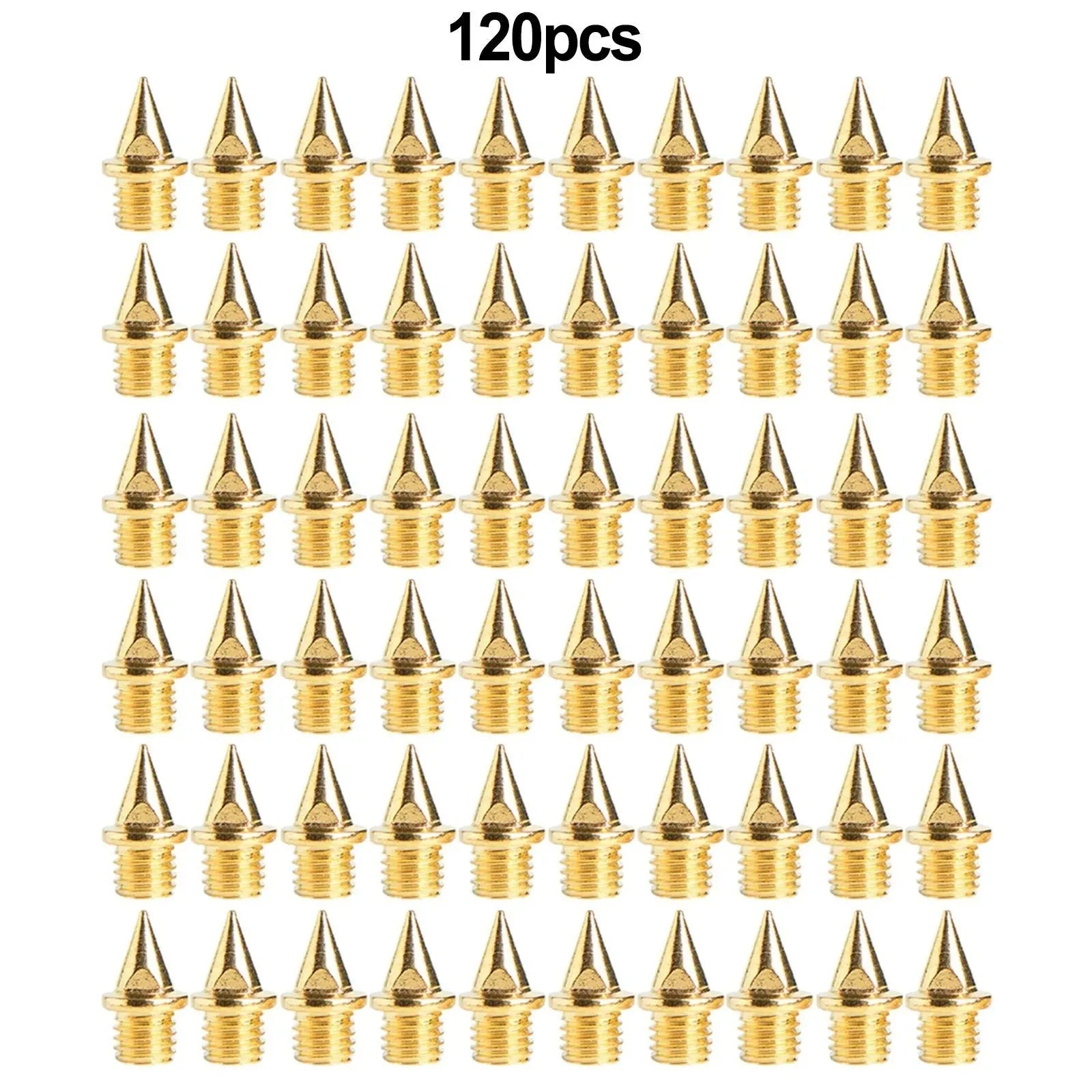 120 steel track and field running spikes in gold and silver colours for replacement use