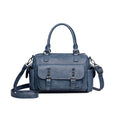 Vintage style large capacity messenger bag in horizontal square shape with contrast stitching, available in six colours