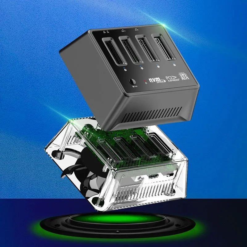 Aluminium alloy M2 dual protocol SSD base with 90x78x34mm dimensions