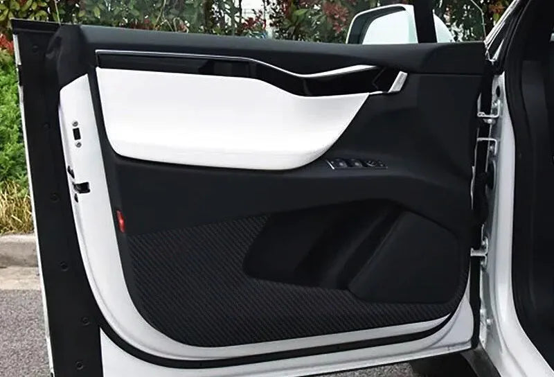 Tesla Model S carbon fibre protective film kit for car door interior panels