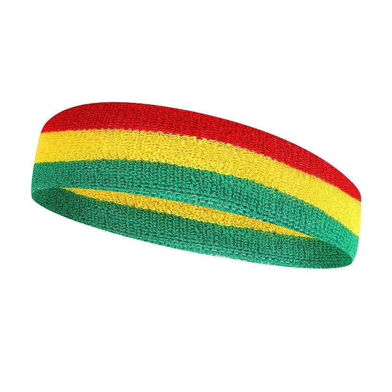 Polyester sports headband in multiple colour combinations for running and basketball