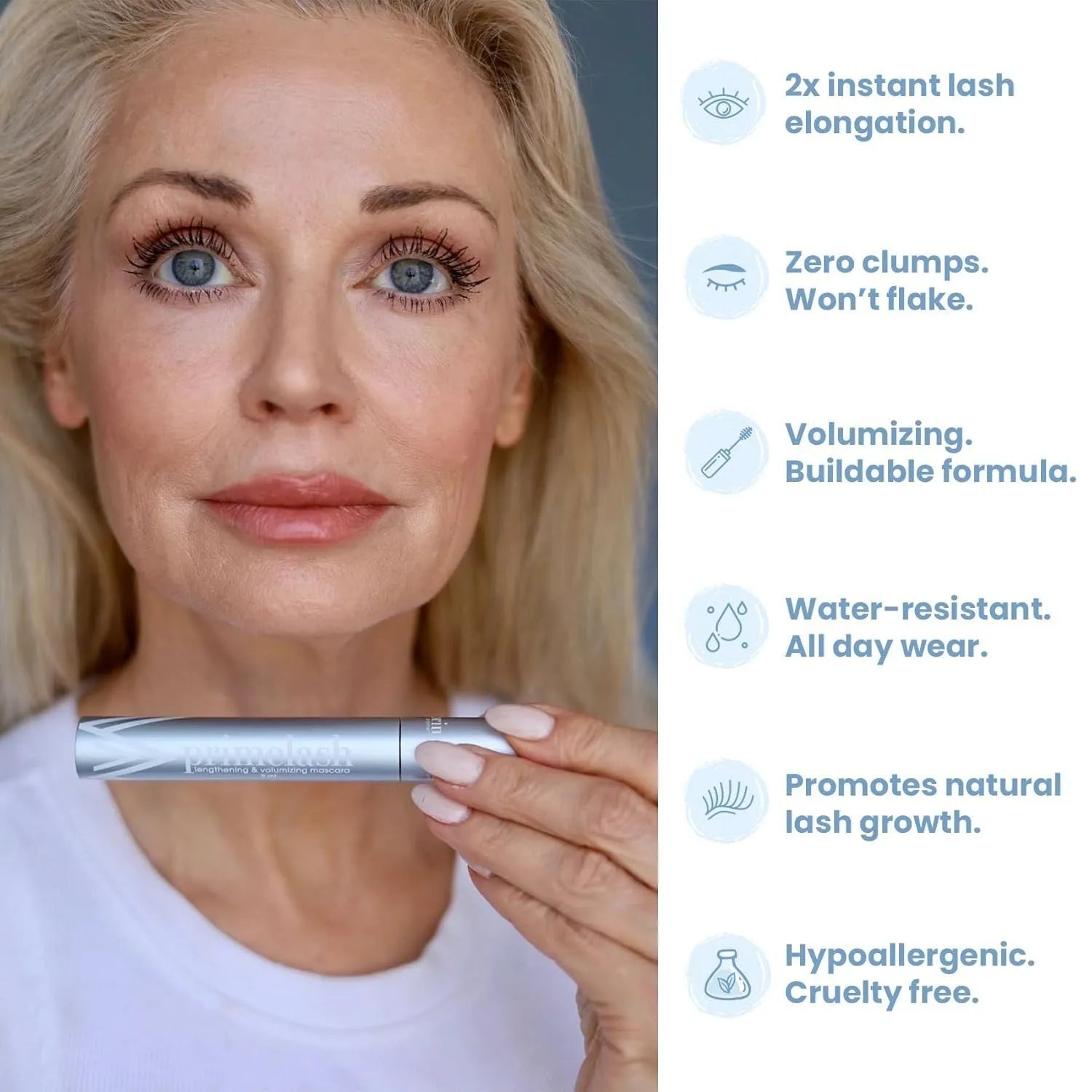 Eyelash brush and comb beauty tool with included eye black product in packaging.