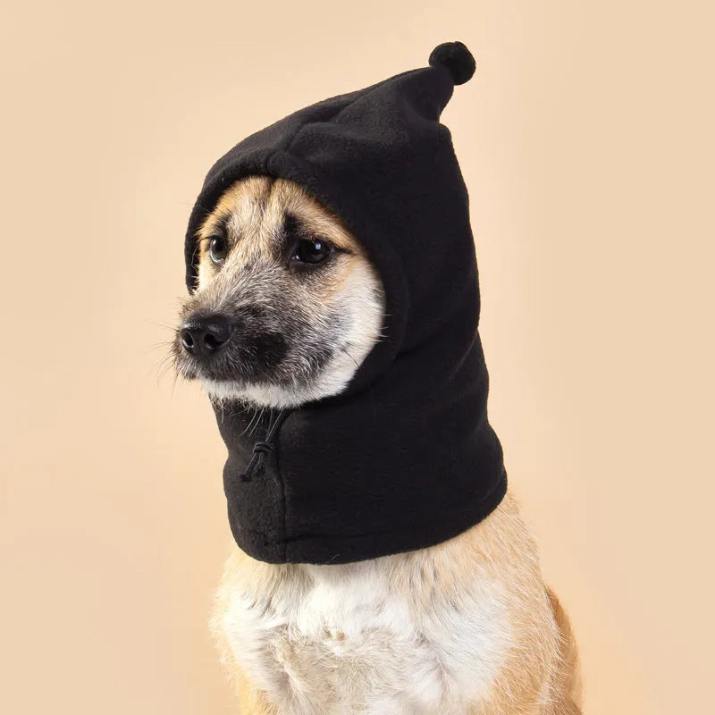 Bear-themed pet hat with rabbit ears for dogs and cats in cloth material.