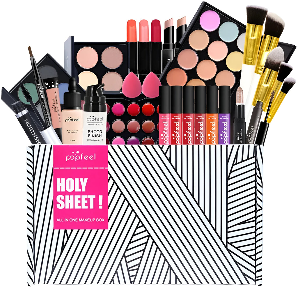 Beginner makeup set with concealer, eyeliner, and eyebrow pencil in natural colour