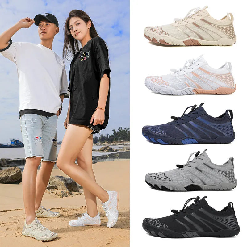 Beach running shoes with stretch Lycra fabric upper in multiple colour options for upstream sports