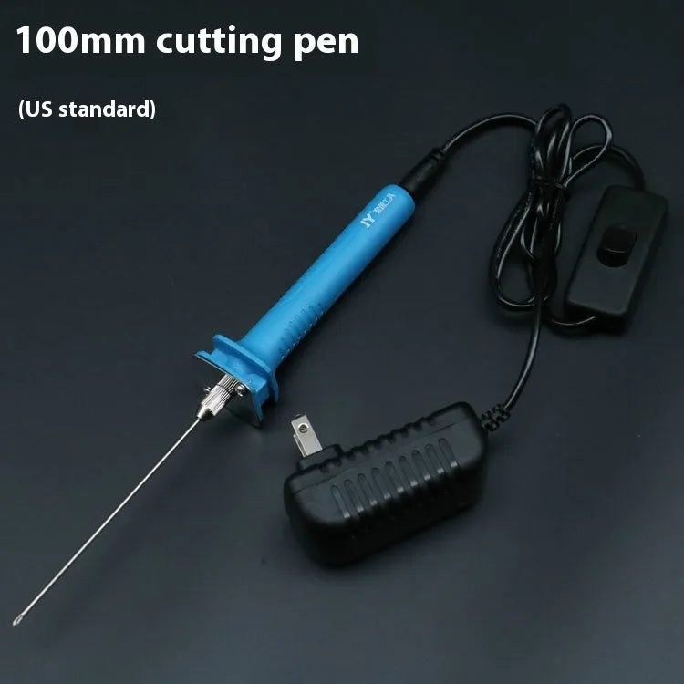 Blue electric heating cutter pen for foam materials with nickel-chrome blade and plastic handle