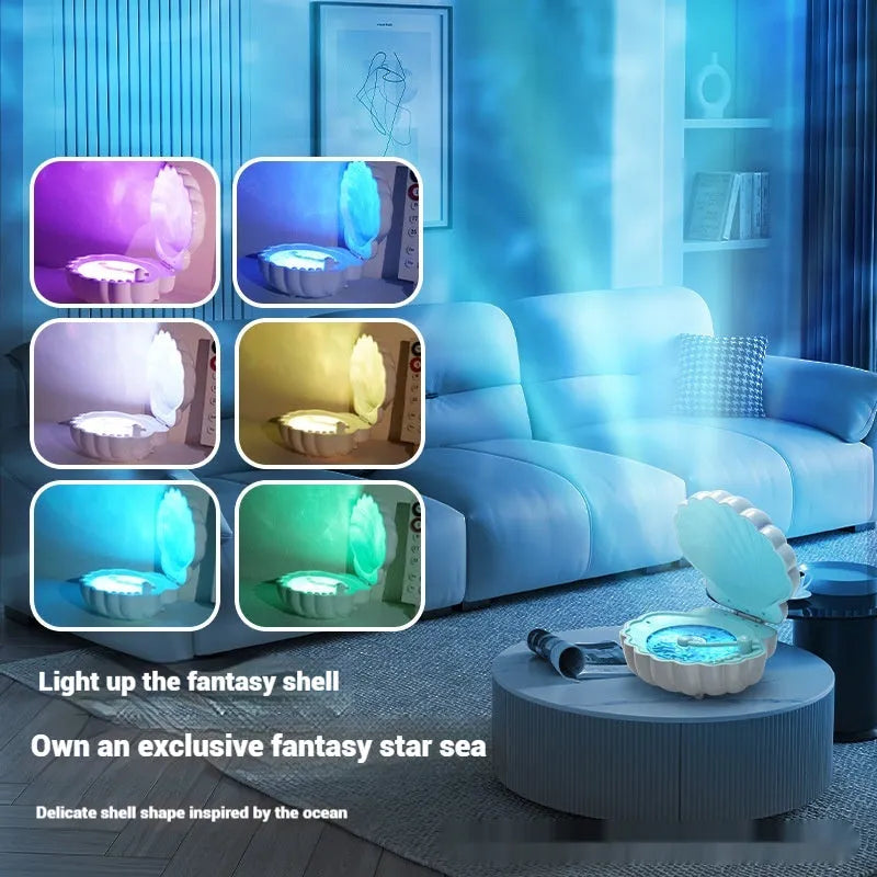 Retro vinyl record player shaped shell lamp with Bluetooth speaker and LED lighting in portable design