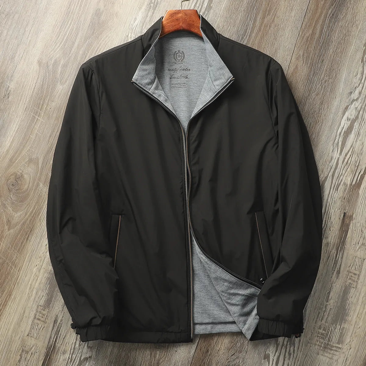 Men's stand collar business casual jacket in four colours with size range up to 4XL