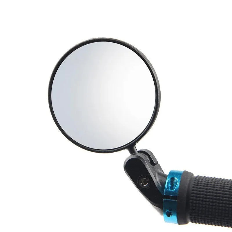 Black foldable convex rearview mirror for vehicles with a 7cm wide-angle reflector.