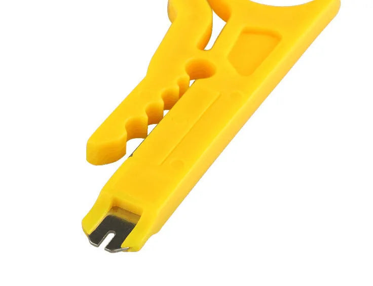 Yellow mini portable wire stripper tool for 0.6mm telephone and network cables
