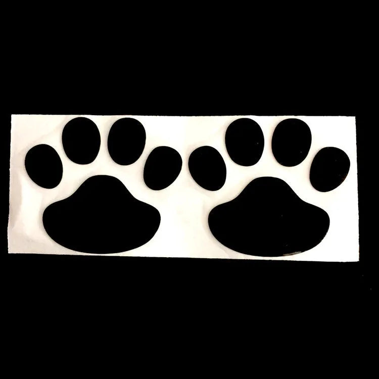PVC car sticker with dog footprints in hand-shaped brush design for bumper scratch concealment