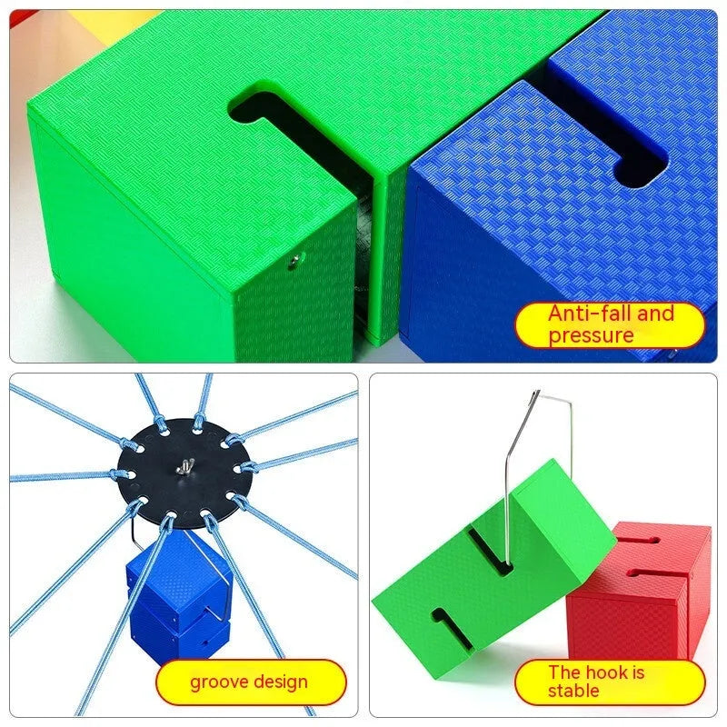 ABS plastic outdoor group building game equipment with pull ropes and tower blocks for team expansion activities