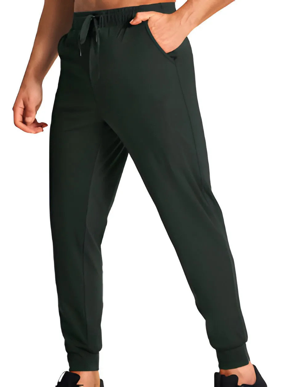 Men's loose casual trousers in solid colour available in multiple sizes