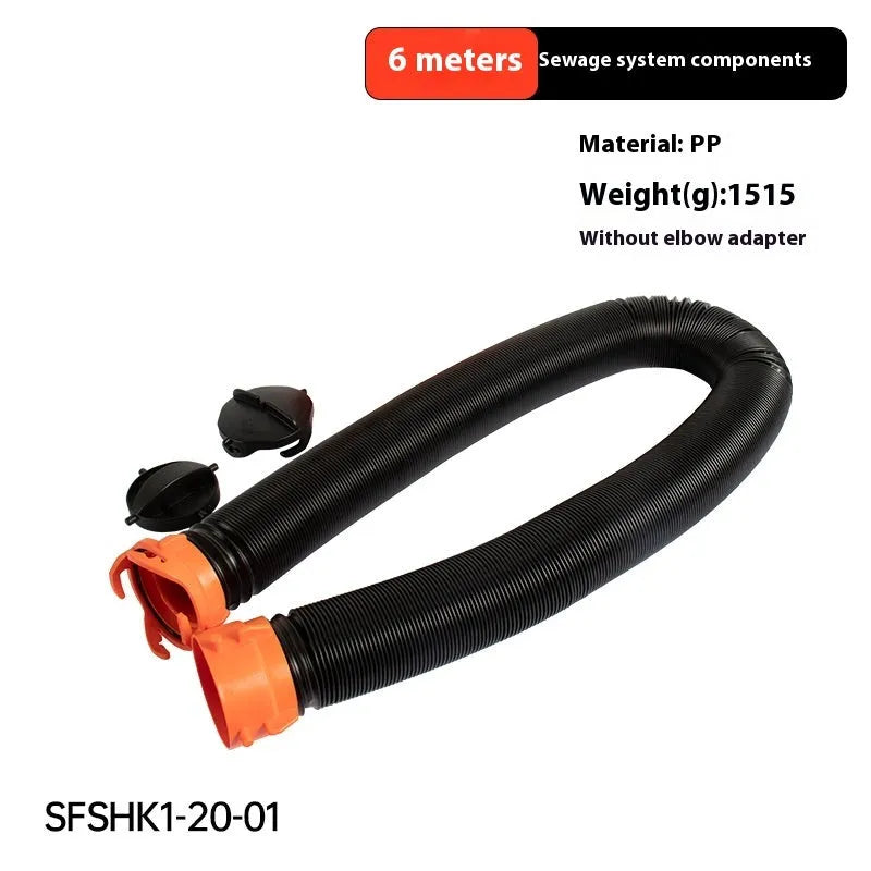 90 degree sewage hose rotary elbow joint in 4.5 metre PP length with optional connector