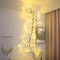Flexible DIY willow vine LED garland lights with birch texture and 144 warm white bulbs