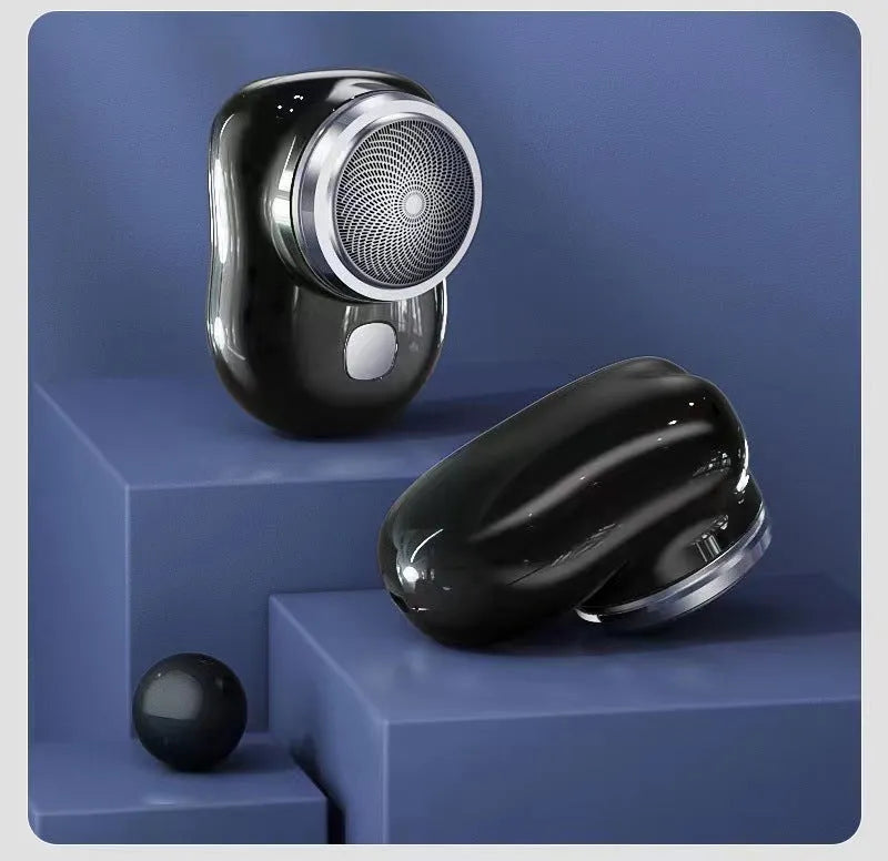 Rechargeable travel electric shaver with 6-blade floating cutter head in silver