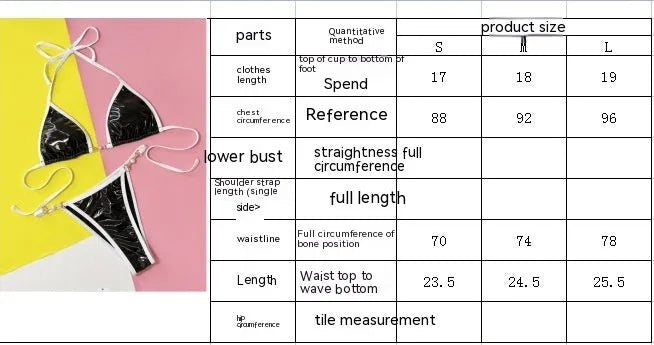 Black women's split bikini swimsuit with solid colour design and briefs style