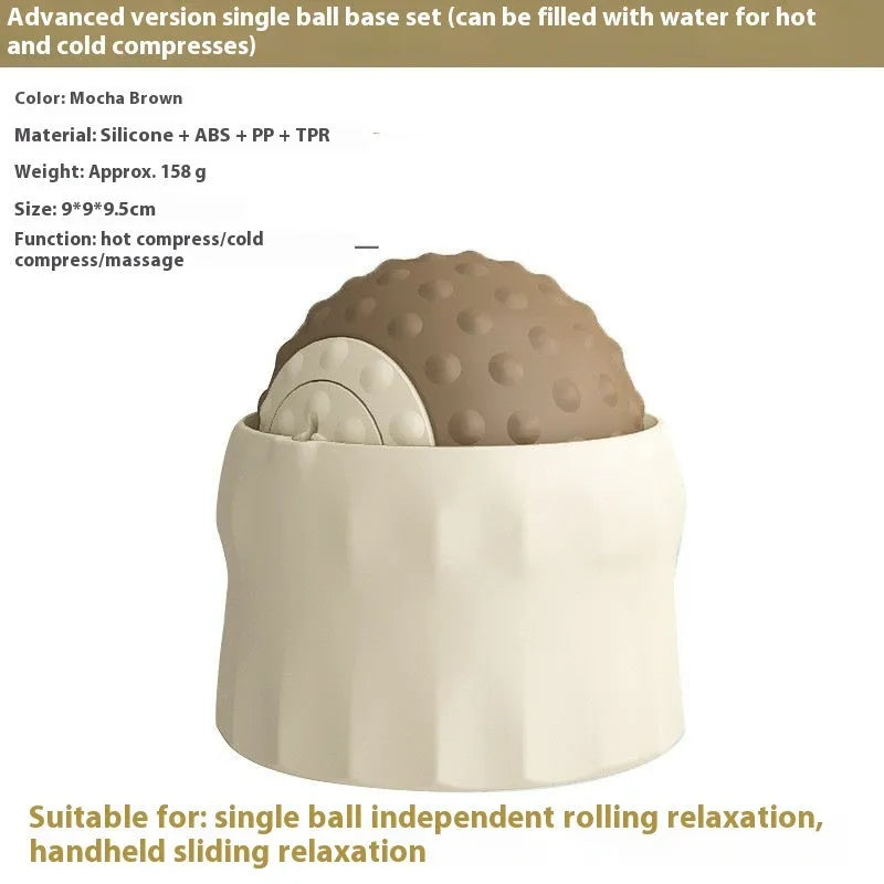 Oil Fruit Green and Caramel Mocha coloured massage balls for cold and hot compress therapy