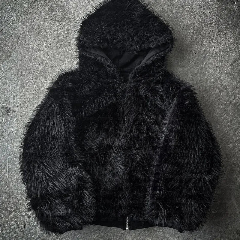 Unisex baggy coat in white or black with long sleeves and loose cardigan fit