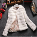 Women's faux fur top with regular sleeves in beige colour showing textured fabric