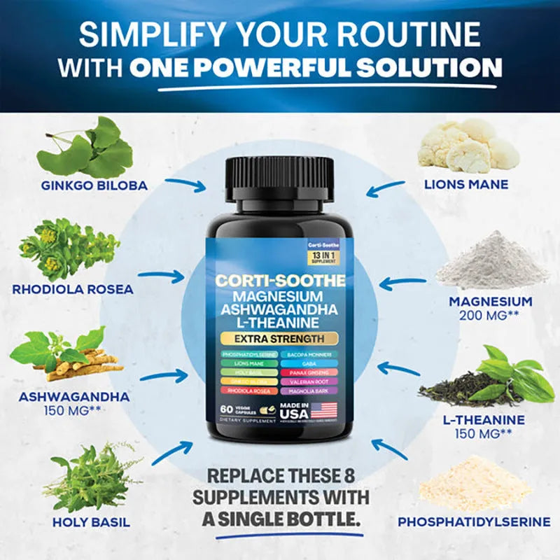 Bottle of 60 magnesium capsules with South African Drunken Eggplant extract