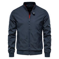 Men's solid colour thin casual jacket in dark blue, black, or army green.