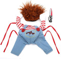 Striped harness trousers Halloween costume for dogs and cats with knife accessory in 3-piece set
