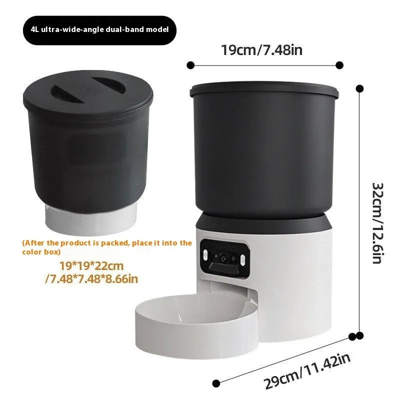 4-litre smart pet feeder with Wi-Fi remote control and video monitoring camera
