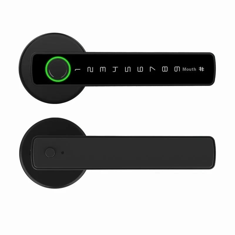 Black spherical handle smart door lock with electronic keypad for wooden interior doors