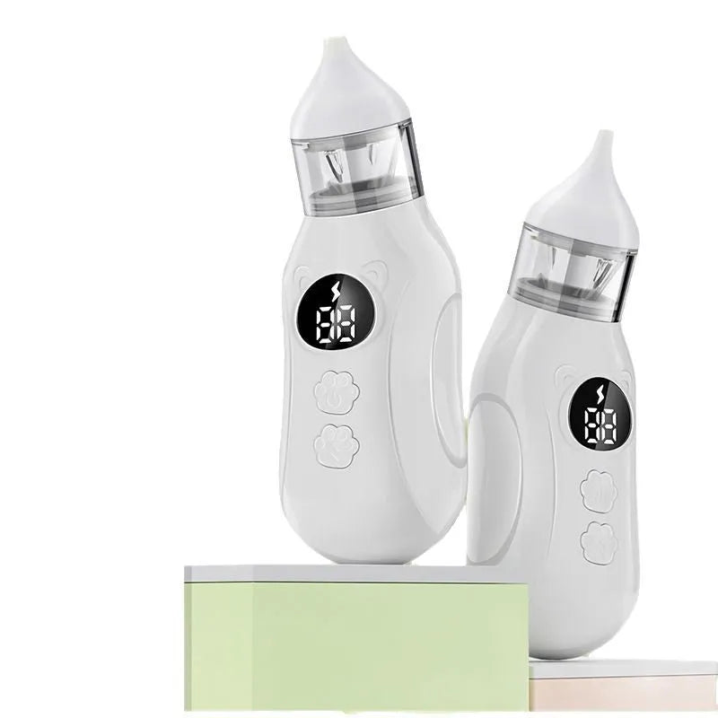 White electric silicone nasal aspirator for children with anti-backflow design