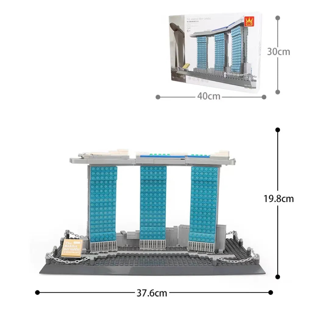 Wange small particle building blocks set with over 800 pieces for world landmark model construction