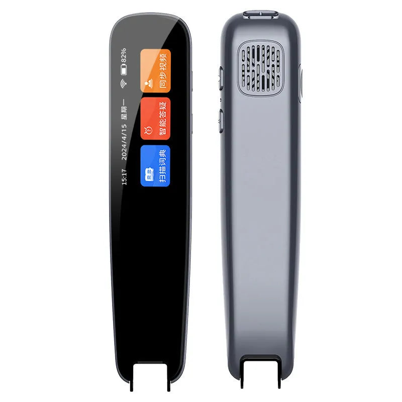 Dark grey talking pen for scanning English text with offline translation functionality